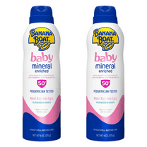 Banana Boat Baby Mineral Enriched Spray Sunscreen SPF 50 6 fl oz (2 Pack)