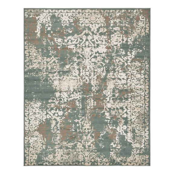 Unique Loom Tuareg Collection Area Rug - Mirage (8' x 10' Rectangle Green/Beige)