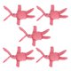 thumbnail image 5 of Conejos pequeños de peluche, decoración en forma de conejito, adorno de Animal bonito para bolsa, rejilla roja y blanca, 5 uds., 5 of 5