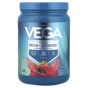 Vega Plant-Based Original Protein + Greens, Mixed Berry, 1 lb 2 oz (510 g)