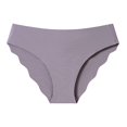 thumbnail image 4 of LNWUY Seamless Underwear for Women No Show Ice Silk Bikini Soft Breathable Hipster Wavy Sides Invisibles Panties Purple XL, 4 of 7