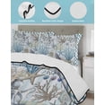thumbnail image 4 of Blue Beach Coastal Twin Size Down Alternative Comforter, Lightweight Comforter Quilt Bedding Set with Pillow Shams Nautical Seaside Coral Starfish All Seasons Bed Comforter Duvet Insert 68"x86", 4 of 7