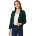 thumbnail image 1 of INSPIRE CHIC Chaqueta abierta de la chaqueta del traje de la cosecha del trabajo de la oficina del frente de las mujeres Verde-Sólido XL, 1 of 6