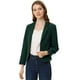 thumbnail image 1 of INSPIRE CHIC Chaqueta abierta de la chaqueta del traje de la cosecha del trabajo de la oficina del frente de las mujeres Verde-Sólido XS, 1 of 6