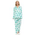 thumbnail image 2 of Lati Fashion Women Pajamas Set Pants and Top Long Sleeve, 2-Piece Female Pajamas Set Green XXL, 2 of 4