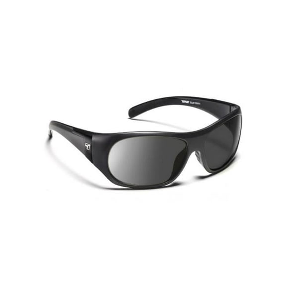 7eye 870153 Clay Sharp View Polarized Gray Sunglasses, Matte Black - Small & Extra Large