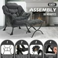 thumbnail image 4 of Avocahom Lazy Chair with Ottoman,Thick Padded Modern Accent Armchair,Upholstered Leisure Sofa Chair with armrest,Reading chair with Footstool for bedroom,living room, 4 of 8