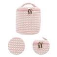 thumbnail image 4 of Bolsas de maquillaje organizativas de cilindro de puntos únicos de Bargains 1 Pc para viajar, felpa rosa, 4 of 5