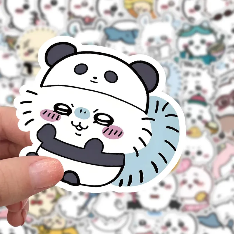 60pcs Cute Jiikawa Decorative Desk Laptop Water Cup Stationery Box Sticker Laptop Waterproof Sport DIY Car Stickers Kids Toys