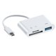 thumbnail image 1 of lector de tarjetas de memoria blanco. Tarjeta no incluida, adaptador USB-C 3 en 1 a lector de tarjetas SD., 1 of 1