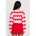thumbnail image 5 of Women's Chenille Heart Patterned Brushed Knit Cropped Cardigan, 5 of 5