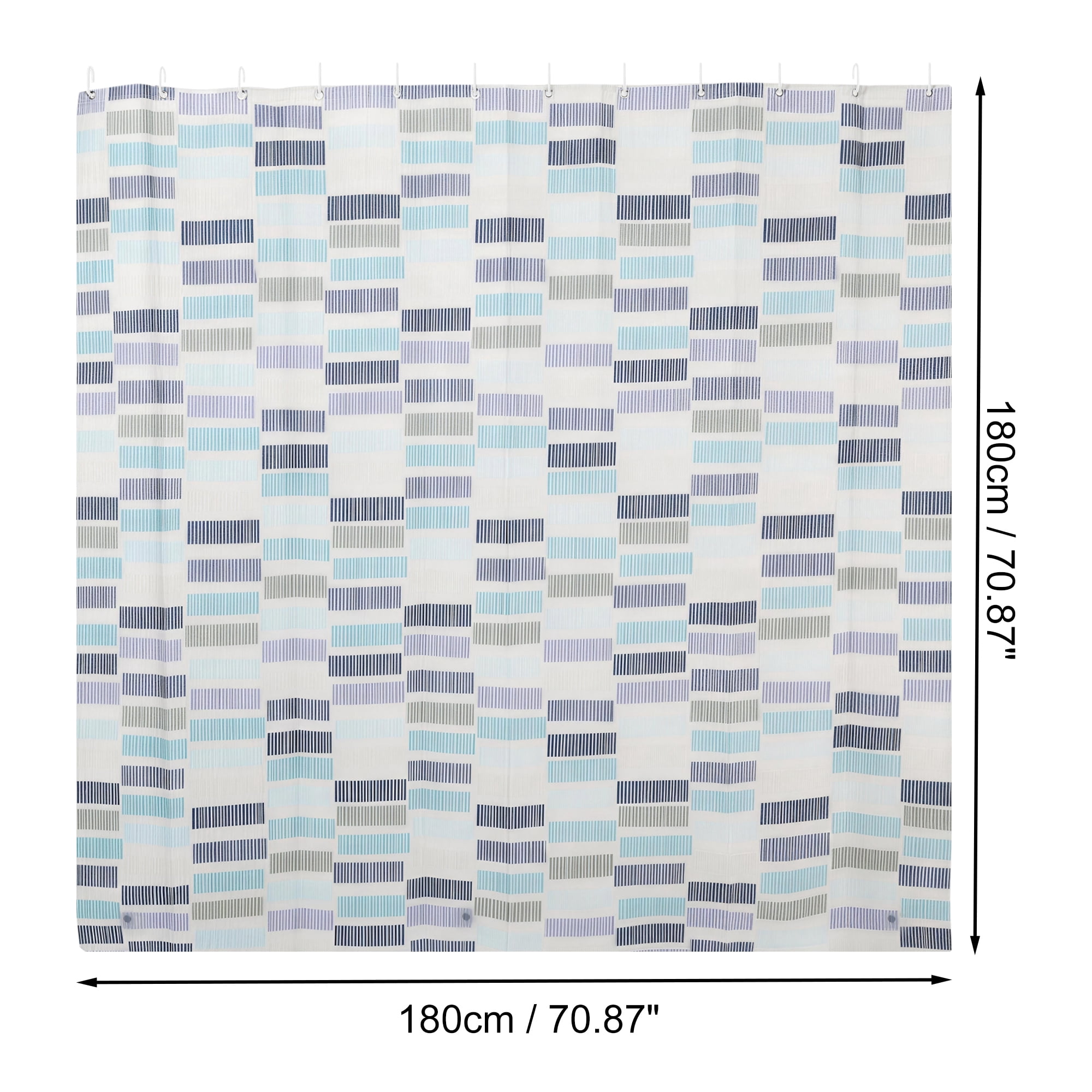 Unique Bargains Durable Waterproof Geometric Pattern Shower Curtain 70.87x70.87