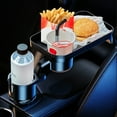 thumbnail image 3 of Car Cup Holder 360 Degree Rotatable Vehicle Table Vehicle Tea Beverage Snack Storage Food Tray Table Auto Interior Organizer Expander L, 3 of 9