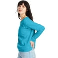 thumbnail image 2 of Hanes EcoSmart Women's Fleece Sweatshirt, V-Notch Bold Blue Heather L, 2 of 4
