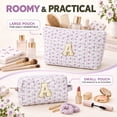 thumbnail image 6 of DAKIMOE 2PCS Makeup Bag Travel Toiletry Bag Cosmetic Bags Organizer Personalized Initial for Birthday Christmas Girl Women Girlfriend Teacher Valentines Day Gifts, 6 of 10