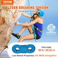thumbnail image 2 of Cuerda de escalada estática VEVOR, Cuerda de escalada en roca para exteriores de 96 pies con tensión de ruptura de 26KN, Cuerda de seguridad de alta resistencia de 0.4 '' / 10 mm, 2 of 9