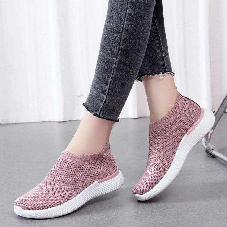 nsendm Women's Shoes Fashion Sneakers Tennis Shoes Casual Slip on Shoes Low  Top Sneakers Womens Slip On Sneakers With Arch Support Wide Pink 39