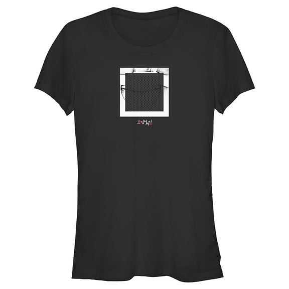 Junior's Squid Game Square Symbol Graphic Tee Black Medium