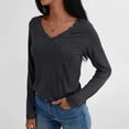 thumbnail image 6 of SRZYMJ Women's V Neck T Shirts for Women Lace Long Sleeve Cute Tops Fall Winter Dressy Business Casual Blouses Trendy Basic Tees, 6 of 8
