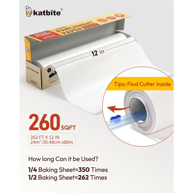 PROWRAP Professional Baking Parchment Roll 450mm X 50m - Extra Wide Non-Stick Greaseproof Paper-720033