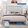 thumbnail image 7 of Platform Bed Frame, Queen Size, Grey Gray, Metal, Industrial Bedroom, Modern Contemporary HB35057, 7 of 7