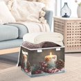 thumbnail image 5 of Storage Box With Lid 16.5x12.6x11.8In Foldable Stacked Household Storage Box Beautiful Santa Claus Candle, 5 of 7