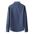 thumbnail image 4 of Hombres Casual Turndown Botones Slim Fit Sólido Manga larga Moda Blusa Camisa Pompotops  oipoqjl28117, 4 of 5