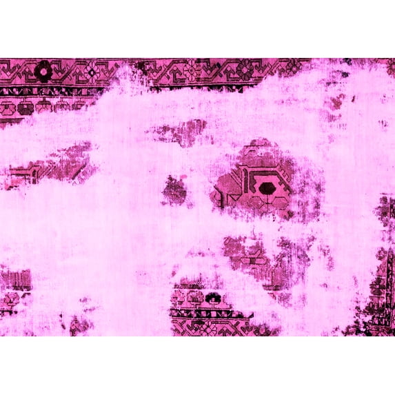 Ahgly Company Indoor Rectangle Abstract Pink Modern Area Rugs, 5' x 8'