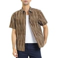 thumbnail image 4 of MODA NOVA Big & Tall Men's Summer Striped Shirts Short Sleeves Button Down Beach Shirt, 4 of 6