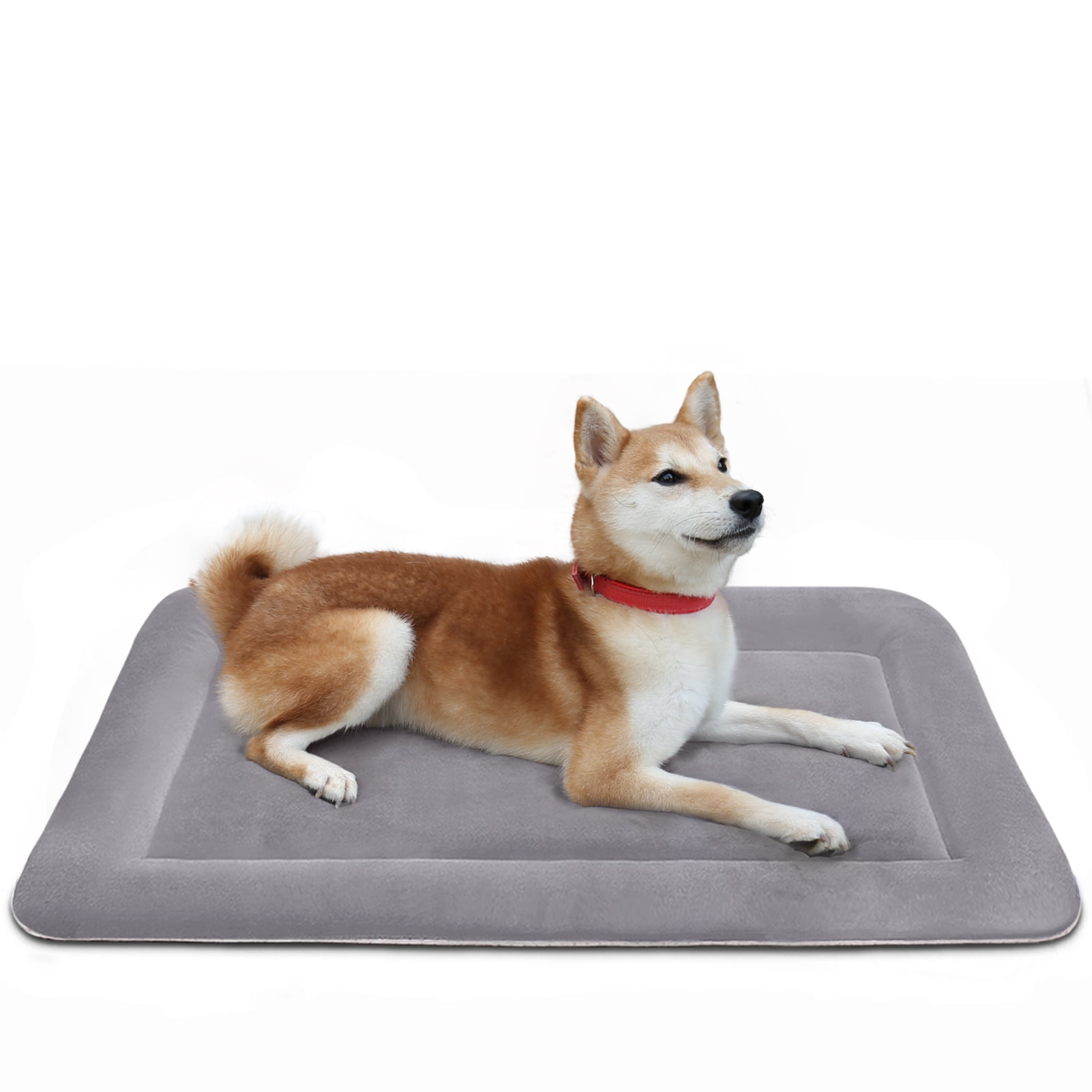 Magic Dog Large Dog Bed Crate Pad Mat Orthopedic Pet Beds 39 Inch Washable Anti Slip Dog Sleeping Mattress with Removable Cover Dark Brown L