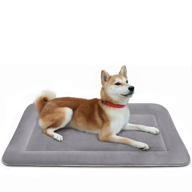 PROCIPE Large Dog Bed Crate Mat 35" Washable Pet Beds AntiSlip Dog Kennel Pad Purple Grey