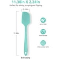 thumbnail image 4 of U-Taste 600°F High Heat Resistant 11.38in Silicone Large Spatula, BPA-Free Food Grade Kitchen Cooking Baking Mixing One Piece Seamless Flexible Rubber Bowl Pot Scraper for Nonstick Cookware (Aqua Sky), 4 of 9