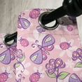 thumbnail image 3 of Ambesonne Floral Grommet Curtain, Butterfly Cartoon Style, 50" x 120", Pale Pink Lavender, 3 of 6