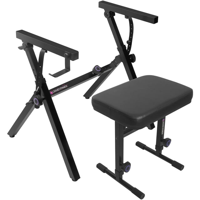 Liquid Stands Foldable Piano Keyboard Stand - 54-88 Key Z Style Adjustable Digital Piano Stand Electric Piano Stand - Portable Heavy Duty Music Stand For Kids, Adults - Sturdy Musical Keyboard Stand (