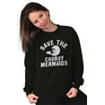 thumbnail image 4 of Save Chubby Mermaids Funny Manatees Unisex Plus Fleece Graphic Sweatshirt Brisco Brands 2X, 4 of 5