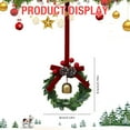 thumbnail image 6 of 2 pcs Christmas Wreath Ornaments with Bells & Pine Cones - Velvet Ribbon Bow Artificial Wreath for Window, Chair, Front Door Holiday Decor, 6 of 8