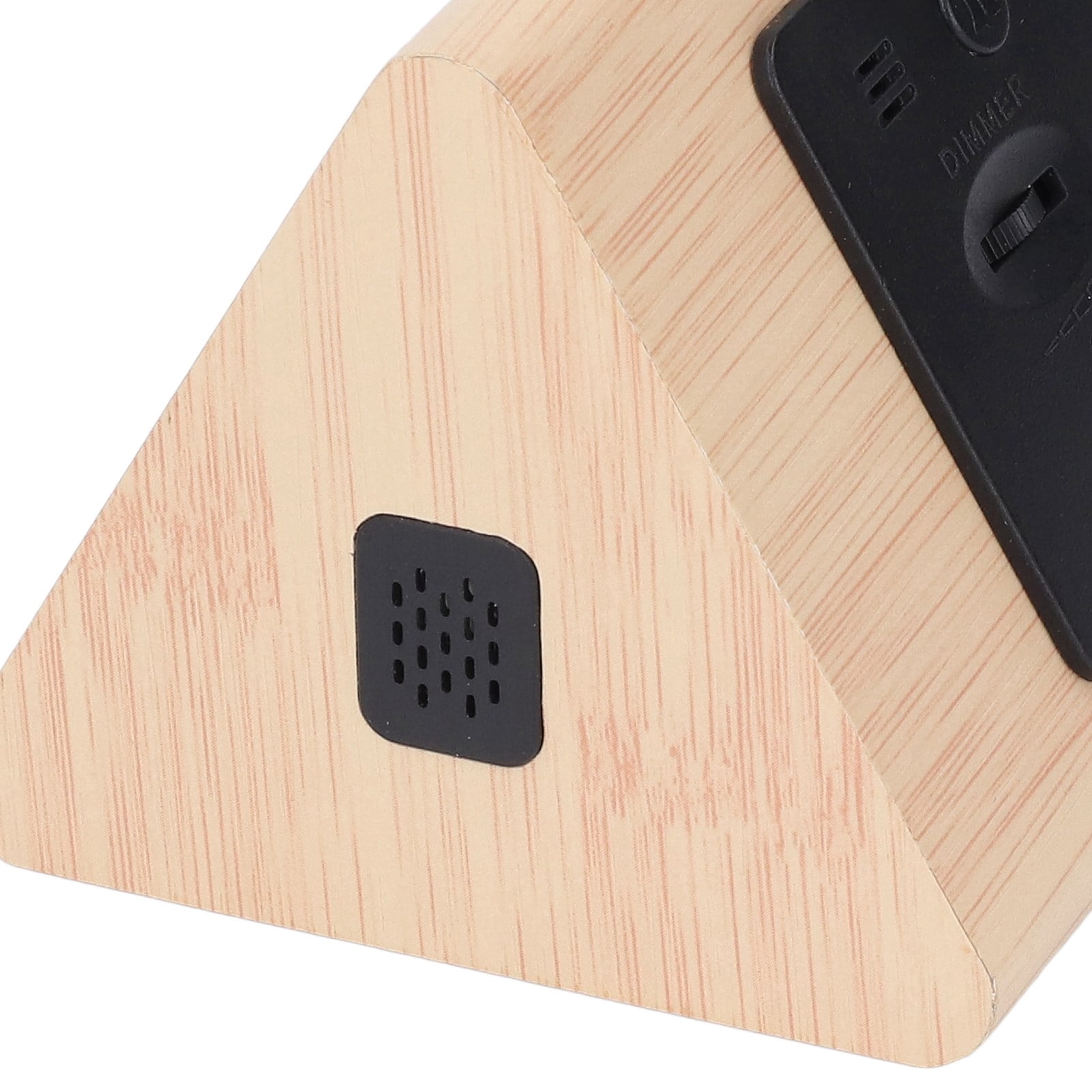 Riousery LED Digital Alarm Clock Multipurpose Wooden Voice Control Temperature Humidity Display 6.69 inches / 17 cm (Bamboo Wood)