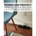 thumbnail image 3 of SANUS Surge Protected Power Strip - 8 Outlets & 2 USB ports, 3 of 6