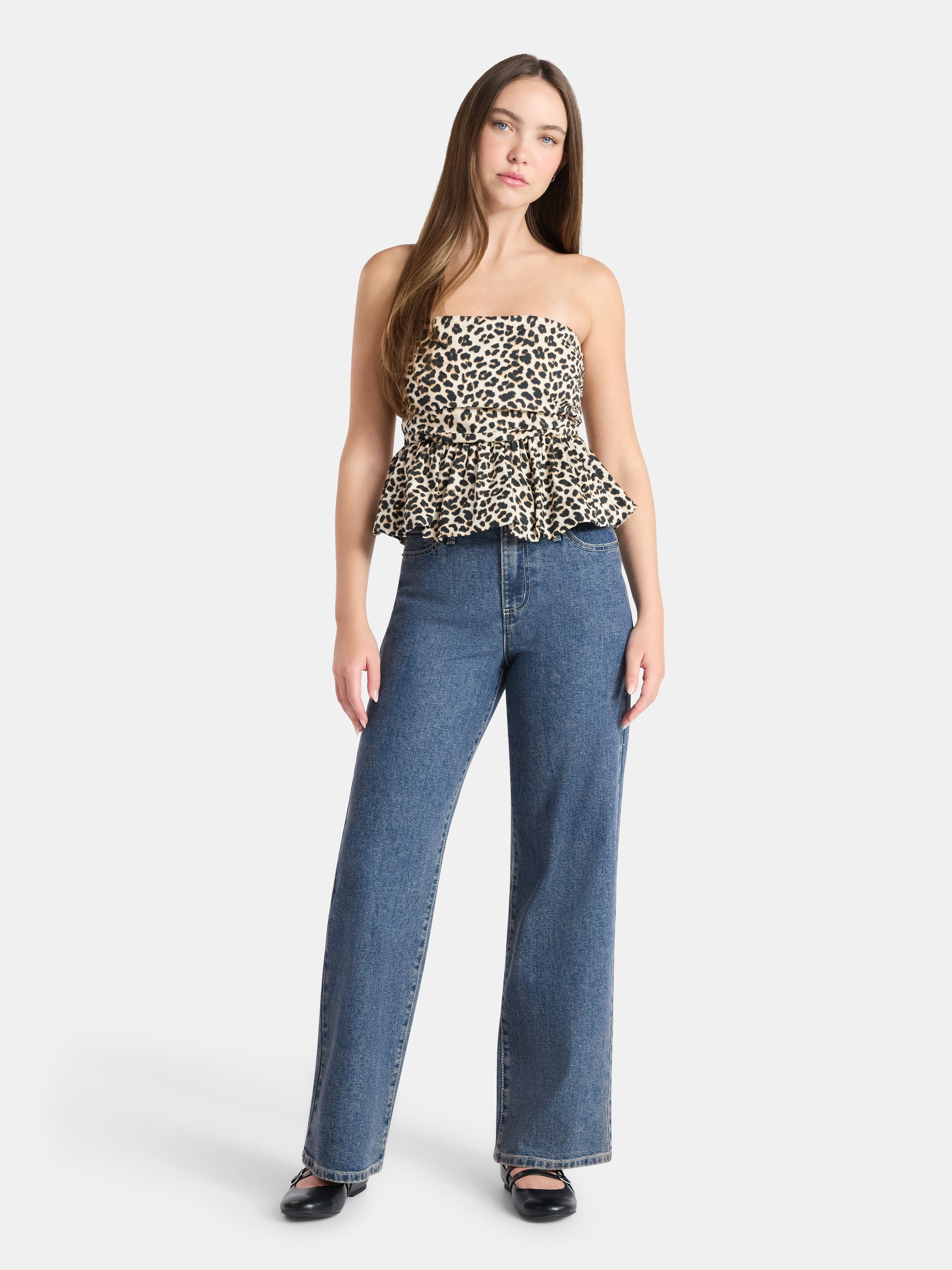 No Boundaries Cotton Strapless Bubble Top, Women's
