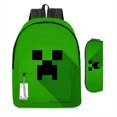thumbnail image 1 of Mochila y estuche de Minecraft, mochila de gran capacidad para estudiantes con estampado de dibujos animados, útiles escolares., 1 of 5