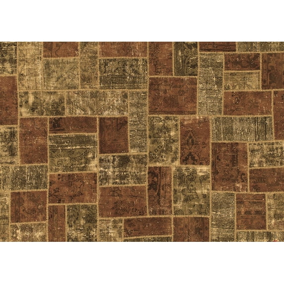 Ahgly Company Indoor Rectangle Abstract Brown Modern Area Rugs, 2' x 5'