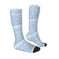 thumbnail image 3 of Fotbe White Bule Glitter print Women's Men's Novelty Crew Socks Cotton Socks Knee High Socks for Walking,Running,Nurses,Pregnancy, 3 of 9