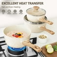 thumbnail image 5 of MICHELANGELO Sauce Pan with Lid, Nonstick Saucepans 1.5QT&2QT&3QT, Granite Sauce Pan 3 Piece, Stone Saucepan Set, Small Pot with Lid, Nonstick Sauce Pot Set, 5 of 7