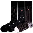 thumbnail image 2 of Love Sock Company Premium Colorful Funky Patterned Men's Dress Socks Luxury Black, 2 of 9