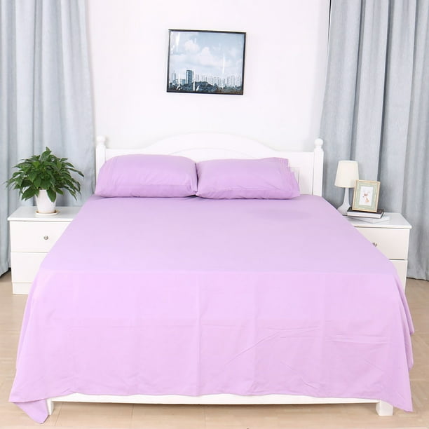 Piccocasa 4 Pieces Bed Sheet Set Solid, Light Purple Bed Sheets Queen