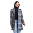 thumbnail image 2 of Sam & Libby Ladies Long Sleeve Faux Wool Plaid Coat, 2 of 7
