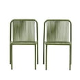 thumbnail image 3 of Christopher Knight Home Modern Rattan Patio Dining Chairs, Metal Frame, Green, Set of 2, 3 of 12