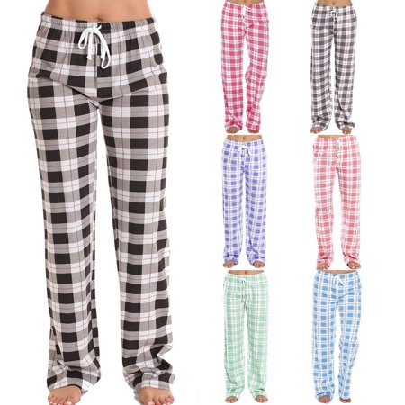 Bovxnpu Women Pajama Pants Plus Size Pajama Pants Sleep Pants Lounge Pants Drawstring Elastic Waist Soft Checkered Sleep Trousers Loungewear Sleepwear