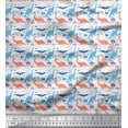 thumbnail image 1 of Soimoi Satin Silk Fabric Tree & Dinosaur Animal Printed Fabric 1 Yard 42 Inch Wide, 1 of 3