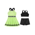 thumbnail image 3 of YUUMIN Kids Tennis Dress Outfits Girls Golf Athletic Dresses and Dance Crop Tops with Booty Shorts Fluorescent Green 12, 3 of 5